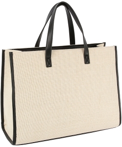 Canvas Boxy Tote Bag CH020-Z BLACK